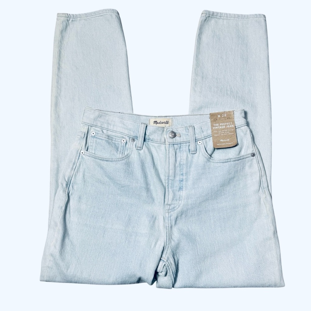 NWT New $128 Madewell The Perfect Vintage Cheshunt Wash Jeans Size 28 - Picture 3 of 10